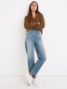 Madewell Keefe Women's 30 High Rise Classic Light Wash Blue Relaxed Denim Jeans